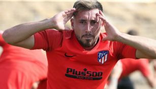 Herrera, en un entrenamiento del Atlético