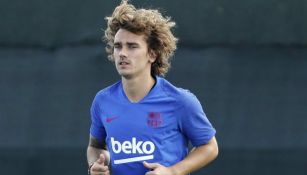 Griezmann, en un entrenamiento del Barça