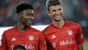 David Alaba junto a Thomas Muller en la pretemporada 