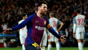 Messi festeja su gol vs Liverpool en Champions 2018-19