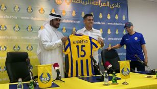 Héctor Moreno durante su presentación el Al Gharafa SC de Qatar