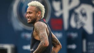 Neymar, en un entrenamiento del PSG