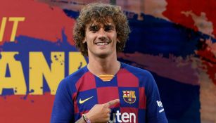 Griezmann en su presentación como nuevo jugador del Barcelona