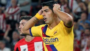 Luis Suárez se lamenta tras una lesión