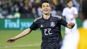 Hirving Lozano festeja un gol con la Selección Mexicana