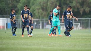 Jugadores de Pumas Sub 20 lamentan una derrota vs San Luis