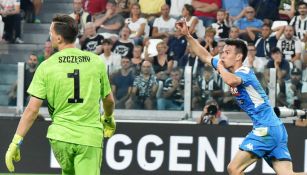Chucky Lozano festeja su gol contra la Juventus