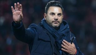 Antonio Mohamed durante un partido entre Rayados y Tijuana