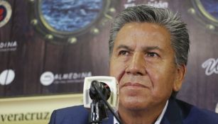 Raúl Arias en su presentación como directivo del Veracruz