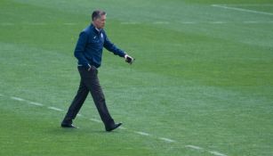 Ricardo Peláez, durante un entrenamiento de Cruz Azul