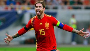 Sergio Ramos festeja gol con España