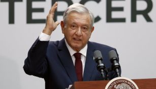 Andrés Manuel López Obrador durante su discurso de primer año de gobierno