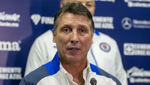 Robert Siboldi en su presentación como entrenador de Cruz Azul