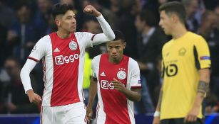 Edson Álvarez celebra su gol ante el Lille en Champions League