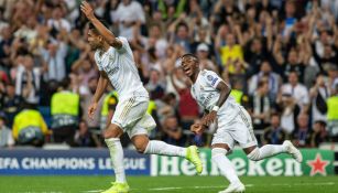 Casemiro celebra el gol del empate ante Brujas