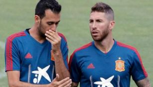 Sergio Busquets y Sergio Ramos en concentración con la selección española