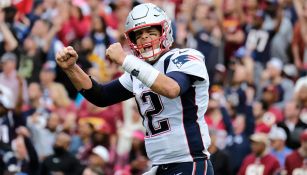 Tom Brady celebra una anotación de los Patriots