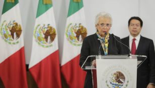 Olga Sánchez Cordero durante la entrega del primer informe de gobierno del Presidente Andrés Manuel López Obrador