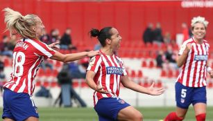 Charlyn festeja gol con el Atlético de Madrid