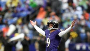 Justin Tucker, en un partido de Baltimore