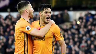 Jiménez celebra su gol contra Aston Villa