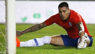 Nico Castillo, en un partido de Chile