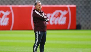 Tata Martino, en un entrenamiento del Tri