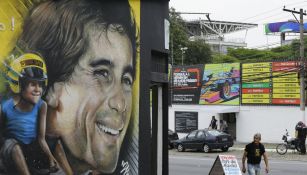 Mural de Ayrton Senna en las calles de Sao Paulo 