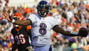 Lamar Jackson festeja anotación ante Bengals