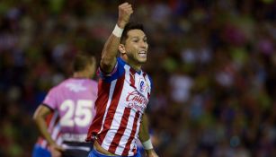 Jesús Molina celebrando como jugador de Chivas