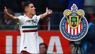 Uriel Antuna festeja un gol con Selección Mexicana