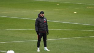 Diego Simeone en un entrenamiento del Atlético de Madrid