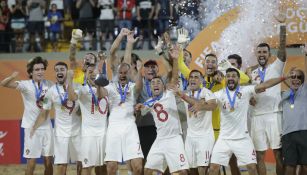 Portugal celebrando su segundo Mundial de Futbol de Playa