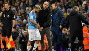 Sergio Agüero, abandona el campo por lesión