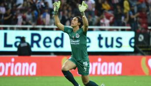 Antonio Rodríguez celebrando su anotación ante Veracruz