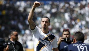 Zlatan Ibrahimovic antes de un partido con LA Galaxy en la MLS