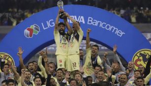 América festejando su título de liga del Apertura 2018