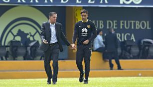 Moisés Muñoz y Ricardo Peláez, tras entrenamiento con el América