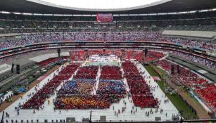 El Estadio Azteca durante el evento del Movimiento Antorchista Nacional