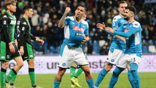 Allan celebrando el gol del empate ante Sassuolo