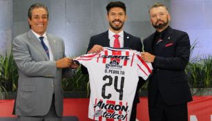 Oribe Peralta en su presentación como jugador de Chivas