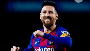 Messi, en festejo con el Barcelona