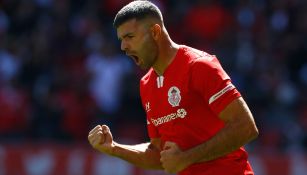 Emmanuel Gigliotti celebra un gol con Toluca 