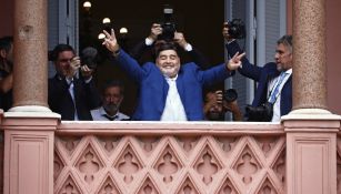 Diego Maradona en la Casa Rosada