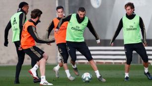 Jugadores del Real Madrid en un entrenamiento