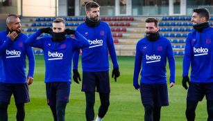 Vidal, Alba, Piqué, Messi y Suárez, en la primera práctica de 2020