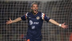 Rodríguez celebra el gol que le hizo a Tigres en el Volcán