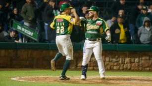 Jugadores de Cañeros de Los Mochis durante un partido