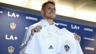 Chicharito, en su presentación con Galaxy