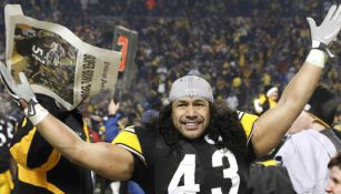 Troy Polamalu celebra una victoria